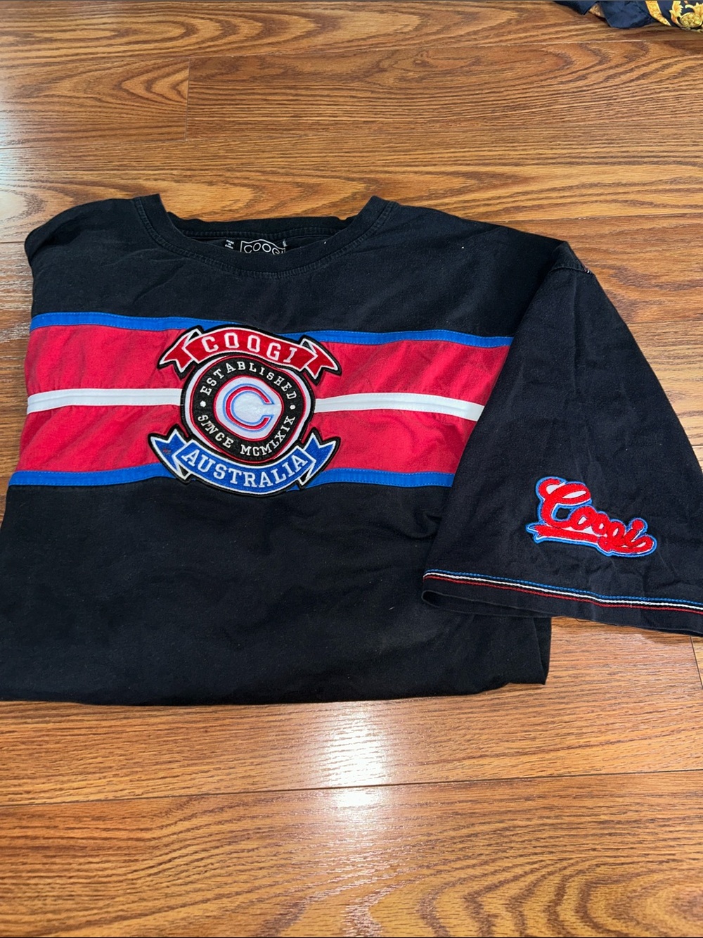 Vintage Coogi Shirt Mens 5XL Black Spell Out Y2K Hip Hop Embroidered Streetwear